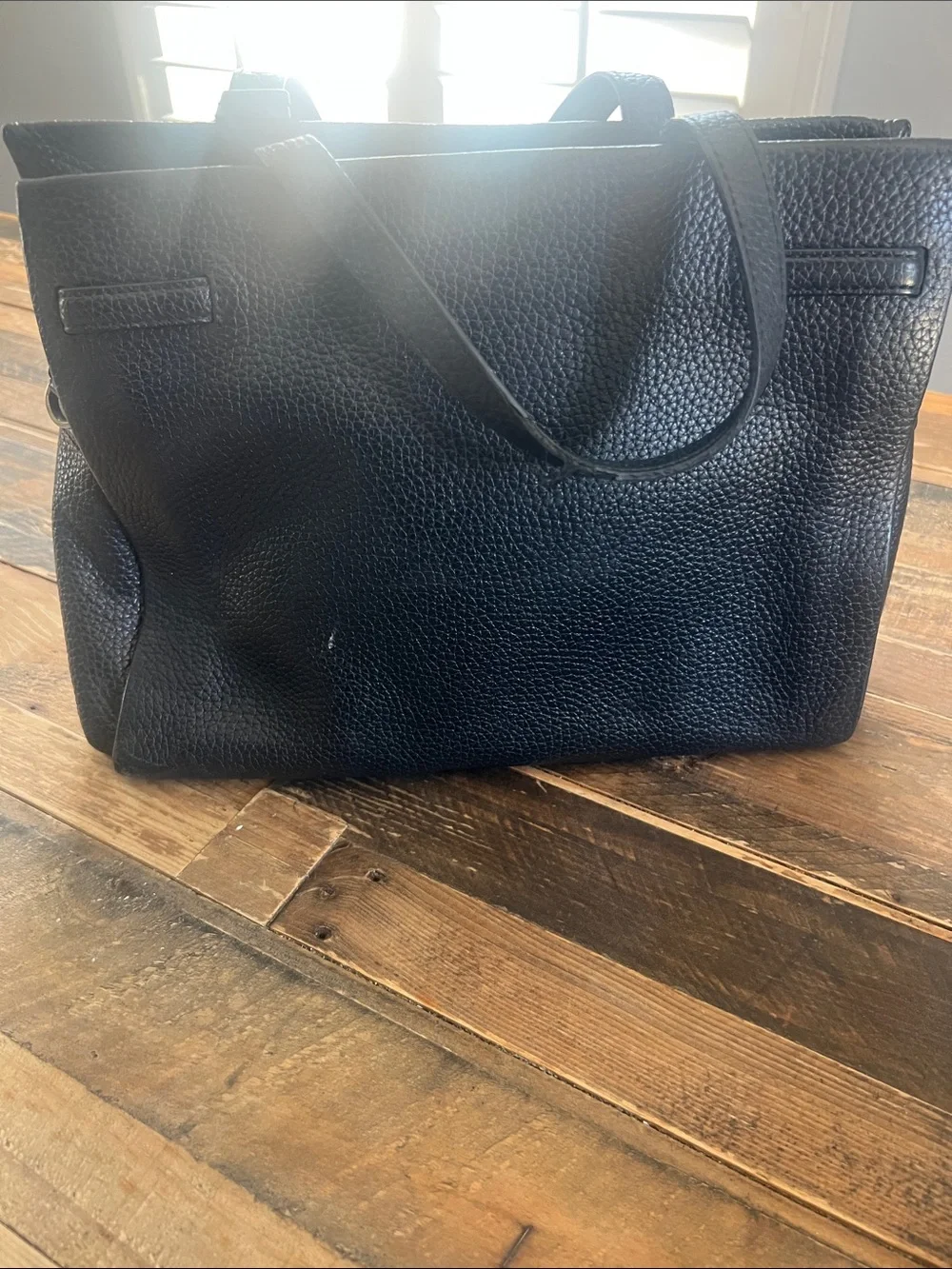 kate spade Black Pebbled Leather Satchel with Top Handles